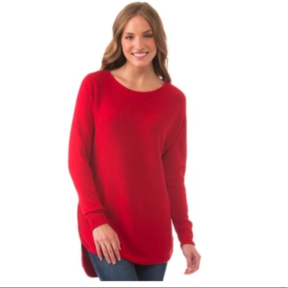 Michael Kors High low side zip red sweater